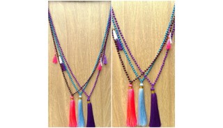 phyrus beads tassels necklaces pendant colorful free shipping 50 pieces